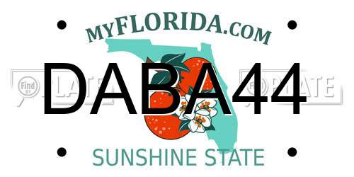 DABA44 Florida License Plate
