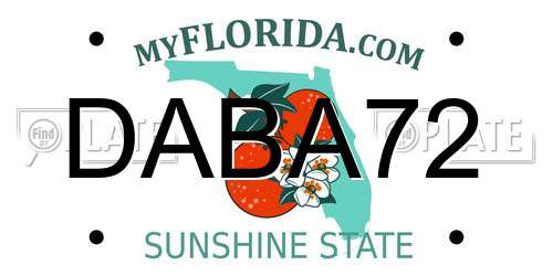 DABA72 Florida License Plate