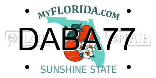 DABA77 Florida License Plate