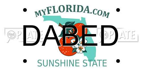 DABED Florida License Plate