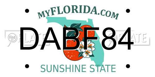 DABF84 Florida License Plate