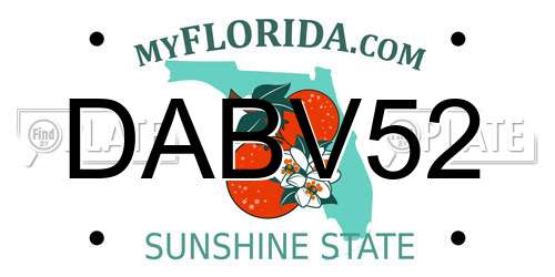 DABV52 Florida License Plate