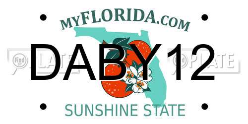 DABY12 Florida License Plate