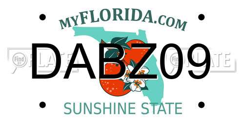 DABZ09 Florida License Plate