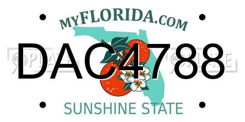 DAC4788 Florida License Plate