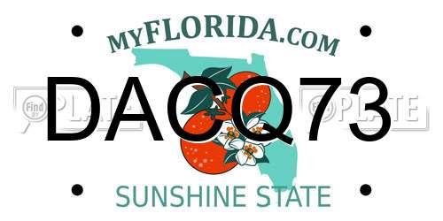DACQ73 Florida License Plate