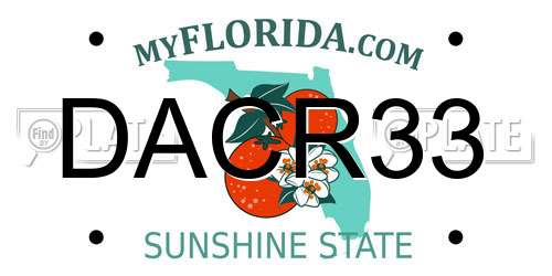 DACR33 Florida License Plate