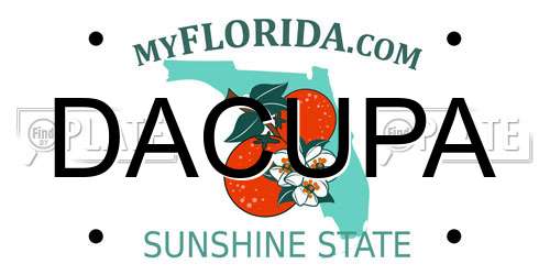 DACUPA Florida License Plate