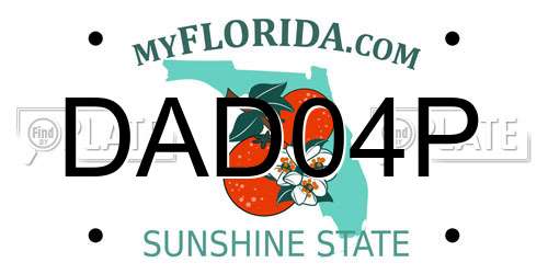 DAD04P Florida License Plate