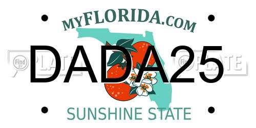 DADA25 Florida License Plate