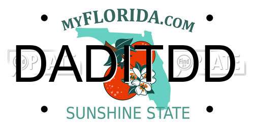 DADITDD Florida License Plate