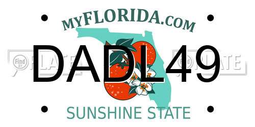 DADL49 Florida License Plate