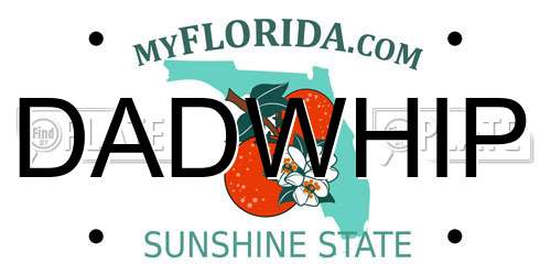 DADWHIP Florida License Plate