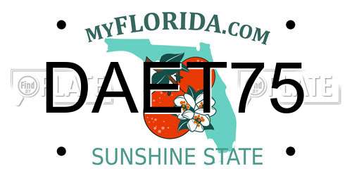 DAET75 Florida License Plate
