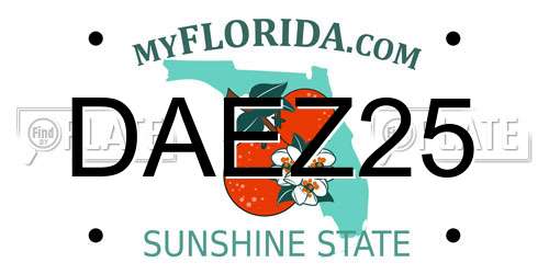 DAEZ25 Florida License Plate