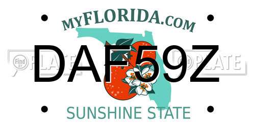 DAF59Z Florida License Plate