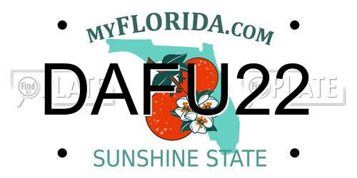 DAFU22 Florida License Plate