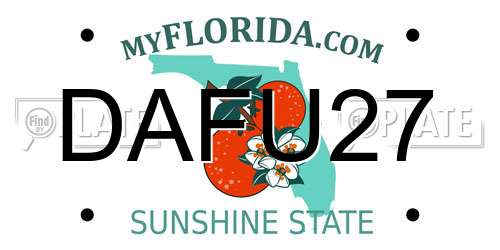 DAFU27 Florida License Plate