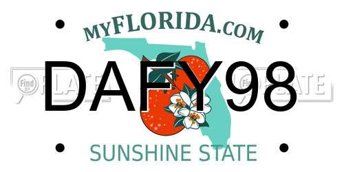 DAFY98 Florida License Plate