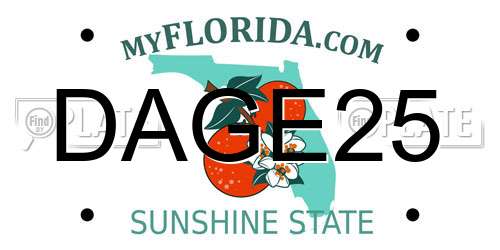 DAGE25 Florida License Plate