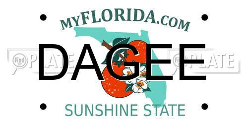 DAGEE Florida License Plate