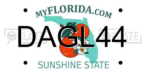 DAGL44 Florida License Plate