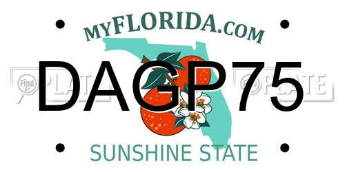 DAGP75 Florida License Plate