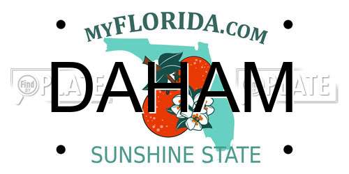 DAHAM Florida License Plate