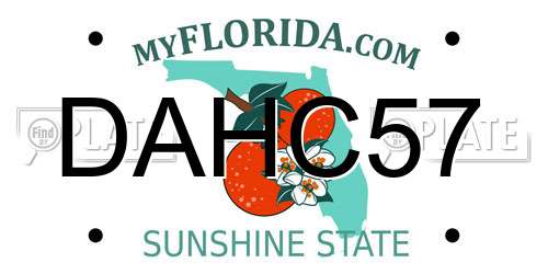 DAHC57 Florida License Plate