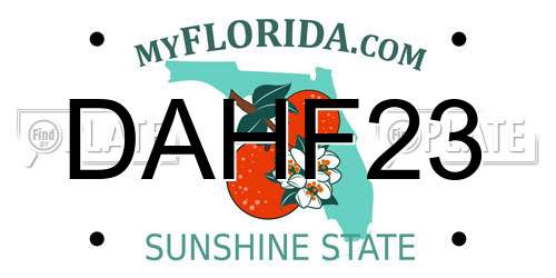 DAHF23 Florida License Plate