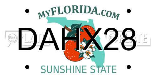 DAHX28 Florida License Plate