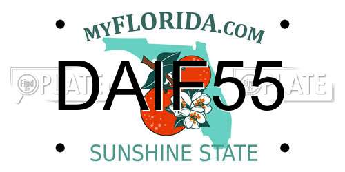 DAIF55 Florida License Plate