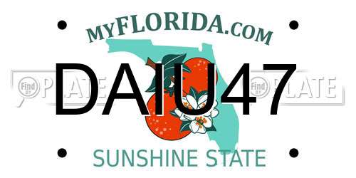 DAIU47 Florida License Plate