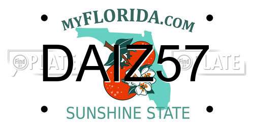 DAIZ57 Florida License Plate