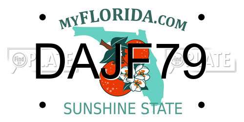 DAJF79 Florida License Plate