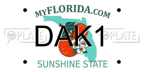 DAK1 Florida License Plate