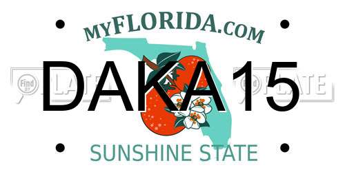 DAKA15 Florida License Plate