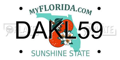 DAKL59 Florida License Plate