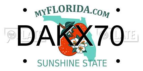 DAKX70 Florida License Plate
