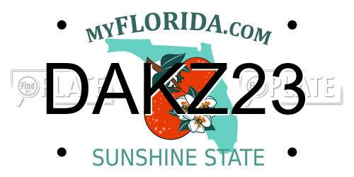 DAKZ23 Florida License Plate