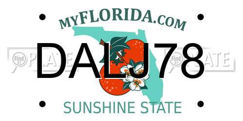 DALJ78 Florida License Plate