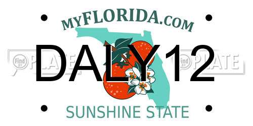 DALY12 Florida License Plate