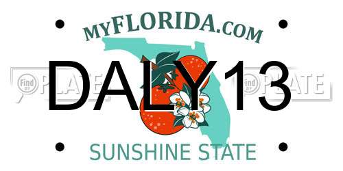DALY13 Florida License Plate