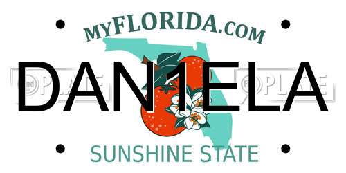 DAN1ELA Florida License Plate
