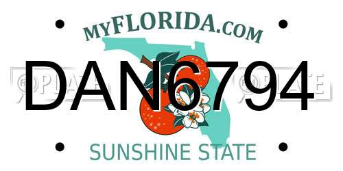 DAN6794 Florida License Plate