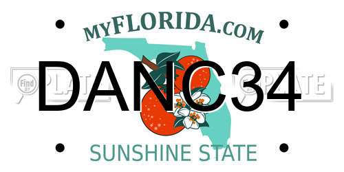 DANC34 Florida License Plate