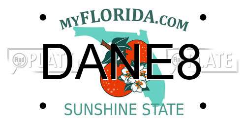 DANE8 Florida License Plate