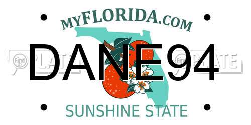DANE94 Florida License Plate