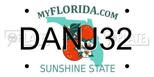 DANJ32 Florida License Plate