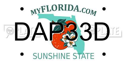 DAP33D Florida License Plate